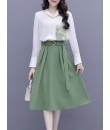 4✮- Knee Dress (Top+Skirt) - KAFRS13614