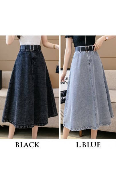 4✮- Denim Midi Skirt - KBFRS14650