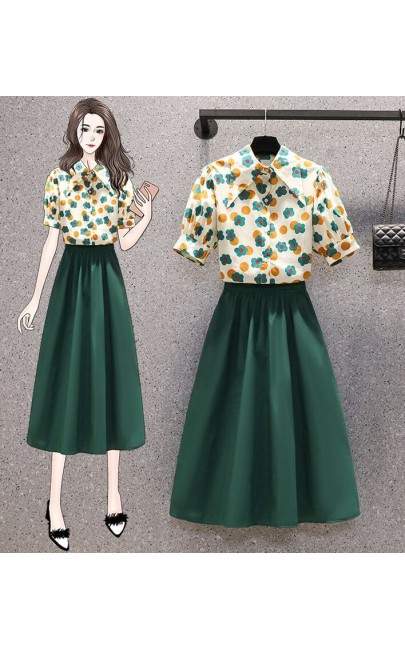 4✮- Knee Dress (Top+Skirt) - KCFRS15196