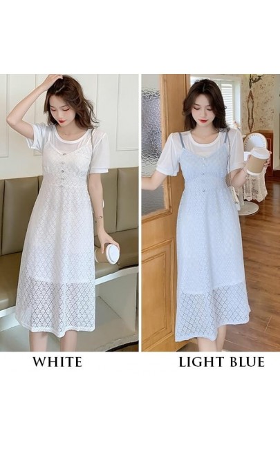 4✮- Knee Dress (Pinafore+Long Top) - KHFRS22941