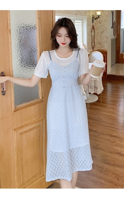 4✮- Knee Dress (Pinafore+Long Top) - KHFRS22941 4✮- Knee Dress (Pinafore+Long Top) - KHFRS22941