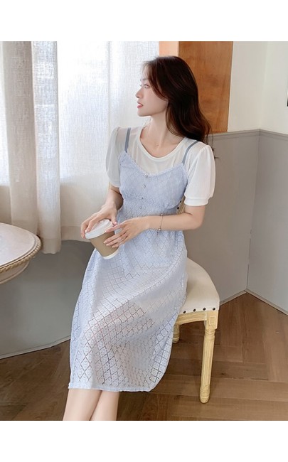 4✮- Knee Dress (Pinafore+Long Top) - KHFRS22941 4✮- Knee Dress (Pinafore+Long Top) - KHFRS22941