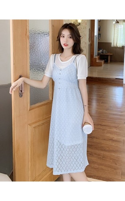 4✮- Knee Dress (Pinafore+Long Top) - KHFRS22941 4✮- Knee Dress (Pinafore+Long Top) - KHFRS22941