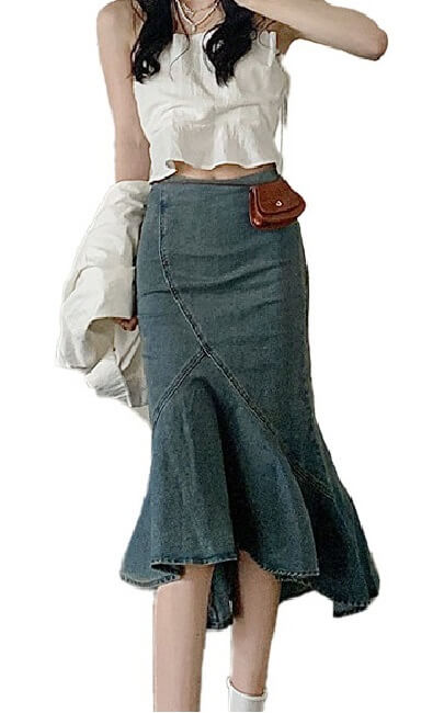 4✮- Mermaid Denim Skirt - KLFRS28921