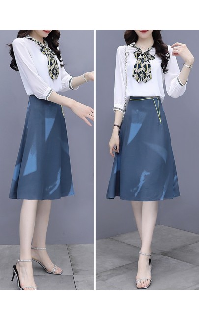4✮- Knee Dress (Top+Skirt) - KMFRS30149