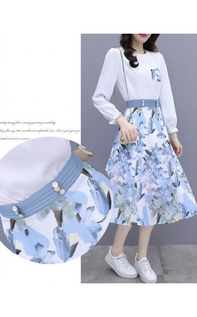 4✮- Midi Dress (Top+Skirt) - KMFRS30156
