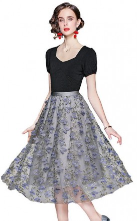 4✮- Knee Dress (Top+Skirt) - KMFRS30372