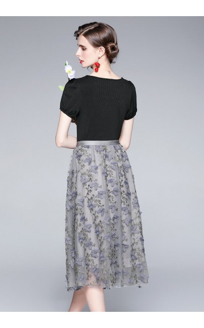 4✮- Knee Dress (Top+Skirt) - KMFRS30372