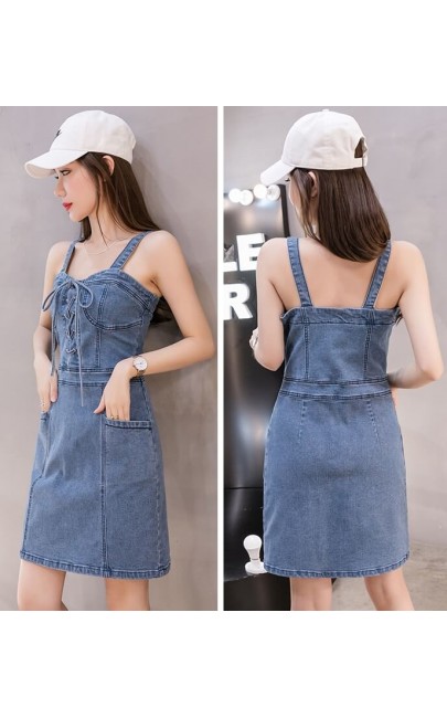 4✮- Denim Pinafore (Small Cutting) - KOFRS33676 4✮- Denim Pinafore (Small Cutting) - KOFRS33676