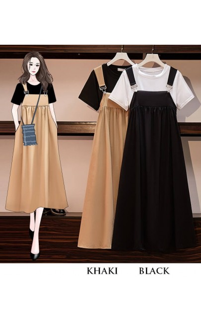 4✮- Midi Dress (Pinafore+Top) - KPFRS34603 4✮- Midi Dress (Pinafore+Top) - KPFRS34603