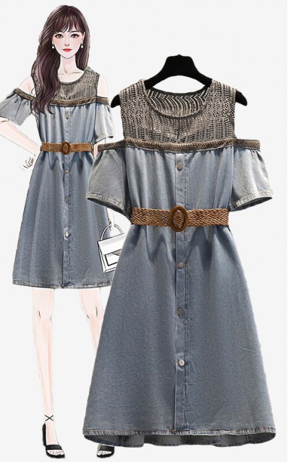 4✮- Denim Knee Dress - KPFRS34604