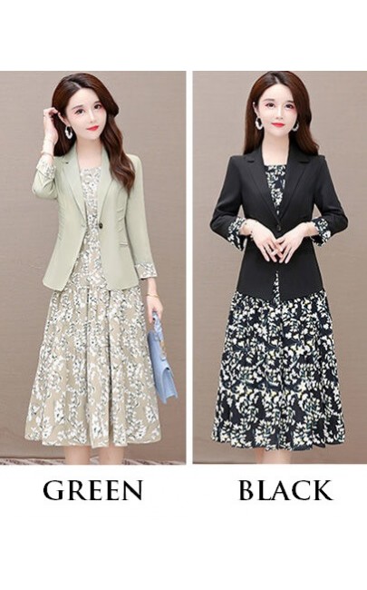 4✮- Knee Dress With Coat (Small Cutting) - KRFRS37824