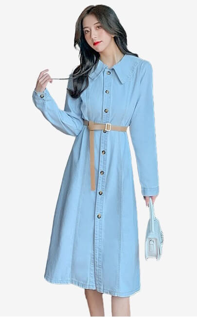 4✮- Denim Knee Dress - KTFRS39914