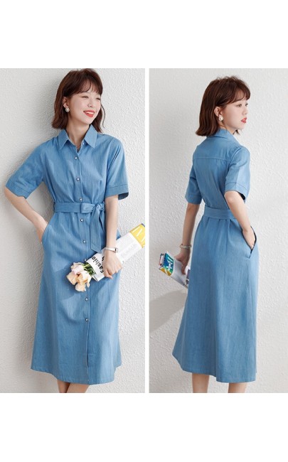 4✮- Denim Knee Dress - KUFRS34920 4✮- Denim Knee Dress - KUFRS34920