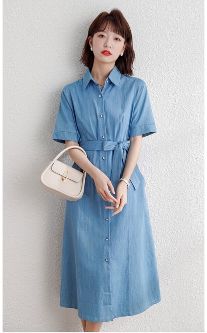 4✮- Denim Knee Dress - KUFRS34920