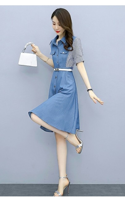 4✮- Denim Knee Dress - KUFRS41165 4✮- Denim Knee Dress - KUFRS41165