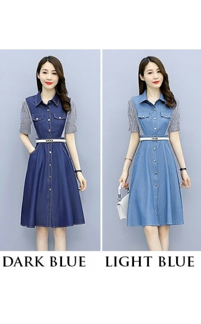 4✮- Denim Knee Dress - KUFRS41165 4✮- Denim Knee Dress - KUFRS41165