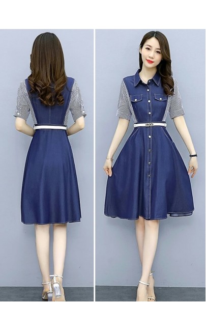 4✮- Denim Knee Dress - KUFRS41165 4✮- Denim Knee Dress - KUFRS41165