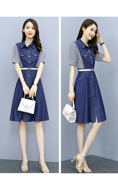 4✮- Denim Knee Dress - KUFRS41165 4✮- Denim Knee Dress - KUFRS41165