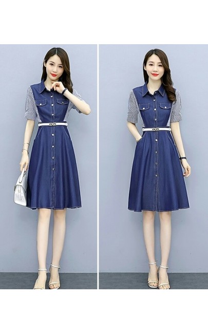 4✮- Denim Knee Dress - KUFRS41165 4✮- Denim Knee Dress - KUFRS41165