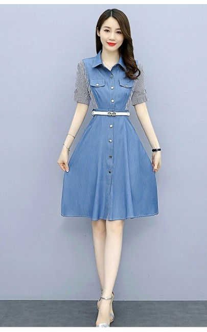 4✮- Denim Knee Dress - KUFRS41165 4✮- Denim Knee Dress - KUFRS41165