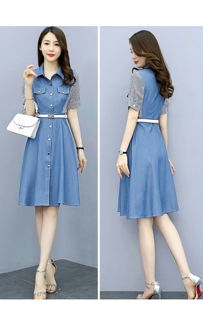 4✮- Denim Knee Dress - KUFRS41165 4✮- Denim Knee Dress - KUFRS41165