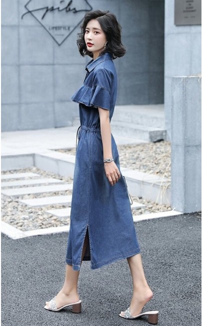 4✮- Denim Midi Dress - KWFRS44759 4✮- Denim Midi Dress - KWFRS44759