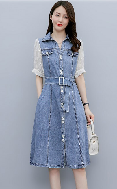 4✮- Denim Knee Dress - KWFRS44764 / M9983