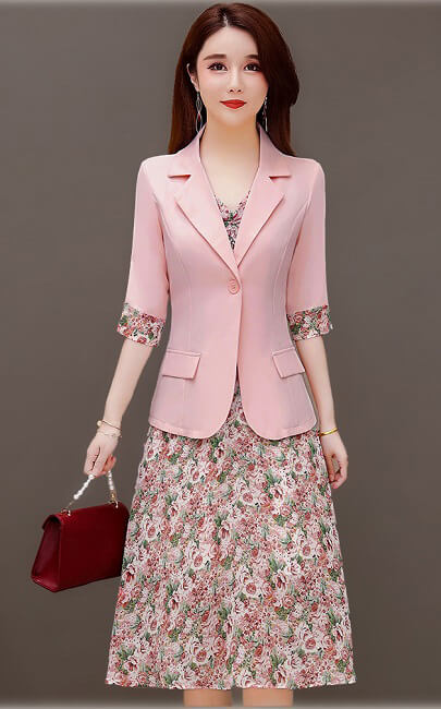 4✮- Knee Dress (With Coat) - MY3775