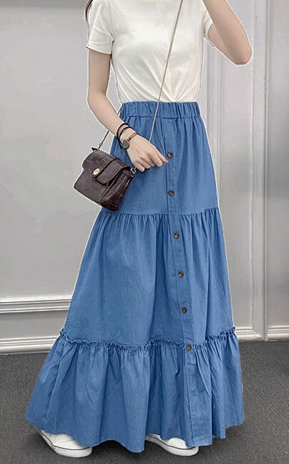 4✮- Denim Maxi Skirt - LFFM5221