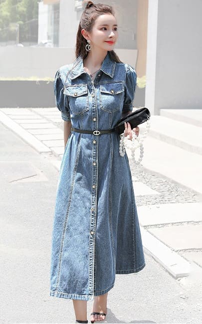 4✮- Denim Midi Dress - LHFM7581