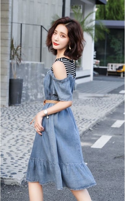4✮- Denim Knee Dress - LJFM8847