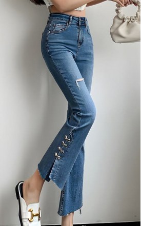 4✮- Elastic Denim Pants - LKFM9566
