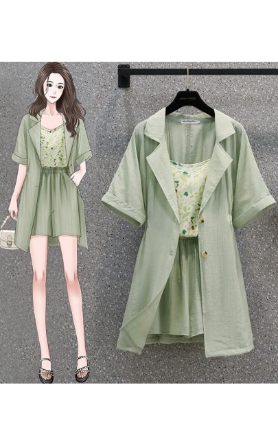 4✮- Set (Long Coat+Singlet+Shorts) - LOFM12682 4✮- Set (Long Coat+Singlet+Shorts) - LOFM12682