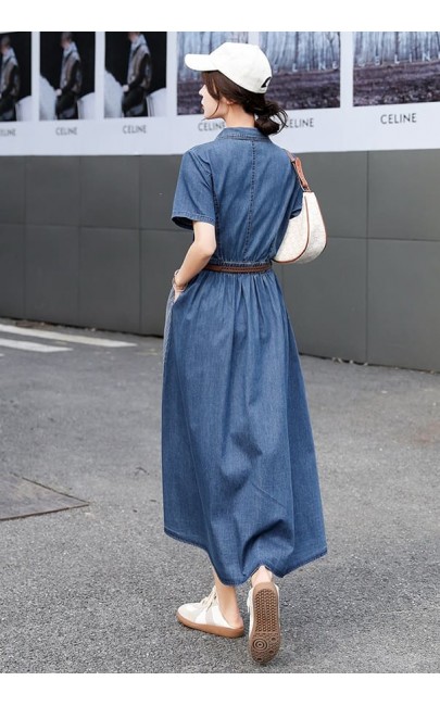 4✮- Denim Midi Dress - LQFM12629