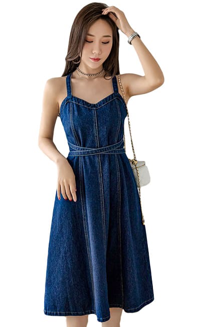 4✮- Denim Knee Dress - LVFM18893