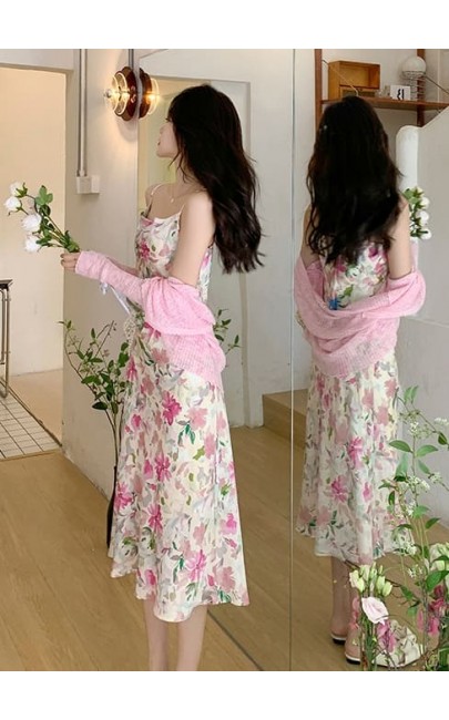 4✮- Knee Dress (With Cardigan) - LWFM19841 4✮- Knee Dress (With Cardigan) - LWFM19841