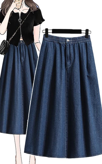 4✮- Denim Knee Skirt - LXFM20204