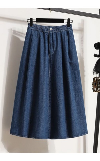 4✮- Denim Knee Skirt - LXFM20204 4✮- Denim Knee Skirt - LXFM20204