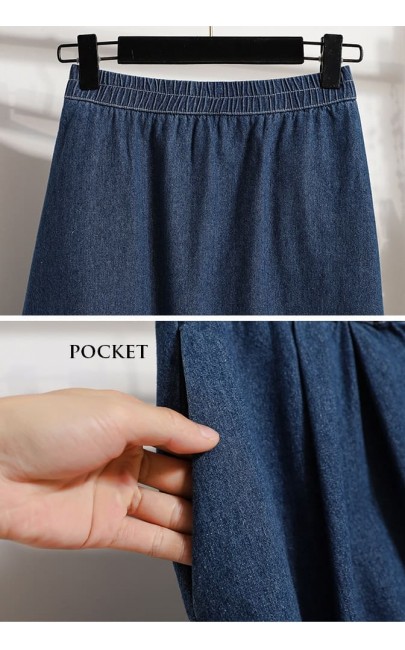 4✮- Denim Knee Skirt - LXFM20204 4✮- Denim Knee Skirt - LXFM20204