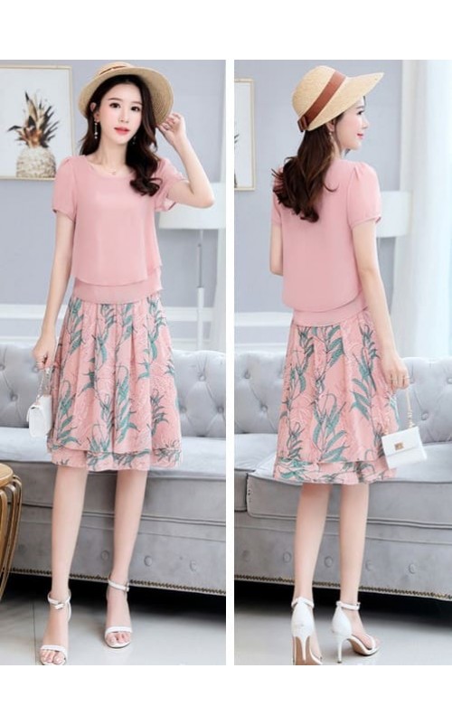 4✮- Knee Dress (Top+Skirt, Small Cutting) - LXFMY3165