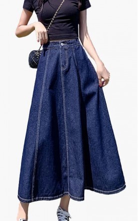 4✮- Denim Midi Skirt - LZFM22805