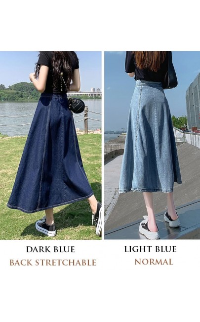 4✮- Denim Midi Skirt - LZFM22805