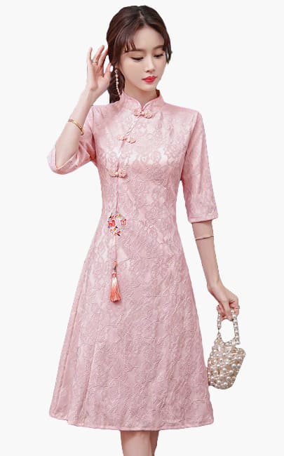 4✮- Knee Dress (Cheongsam) - MBFMY3305 - Temp