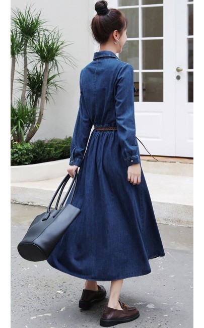 4.5✮- Denim Midi Dress - MEFM25723 / RY27 4.5✮- Denim Midi Dress - MEFM25723 / RY27