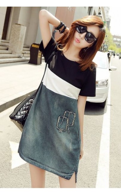 3✮- Denim Mini Dress - MGFM27267 3✮- Denim Mini Dress - MGFM27267