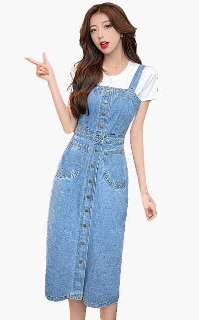 4✮- Denim Pinafore (Small Cutting) - MJFMY3984