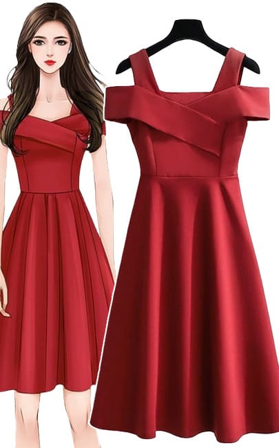 3✮- Knee Dress (Small Cutting) - MJFMY3988