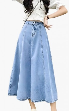 3✮- Denim Midi Skirt - MMFRM148