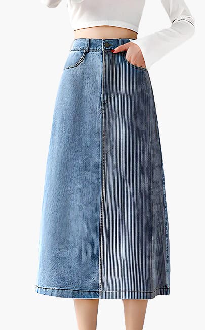 4✮- MQFRM2658 - Denim Knee Skirt